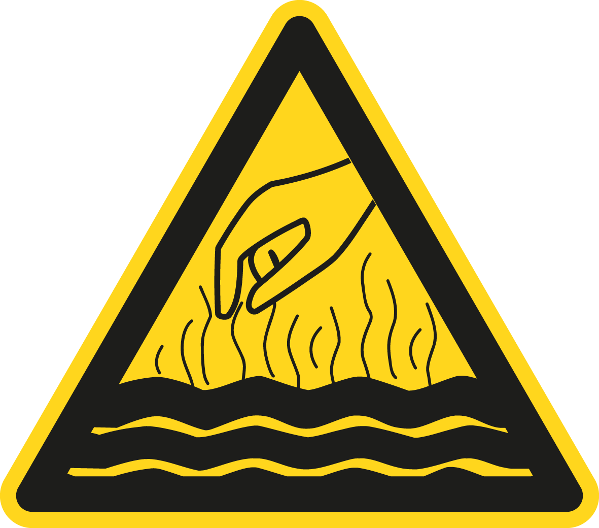 Warnschild - Warnung vor heißen Flüssigkeiten