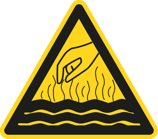 Warnschild - Warnung vor heißen Flüssigkeiten