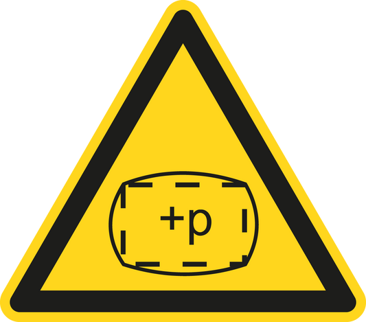 Warnschild - Raum steht unter Überdruck