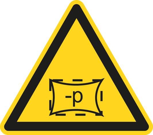 Warnschild - Raum steht unter Unterdruck