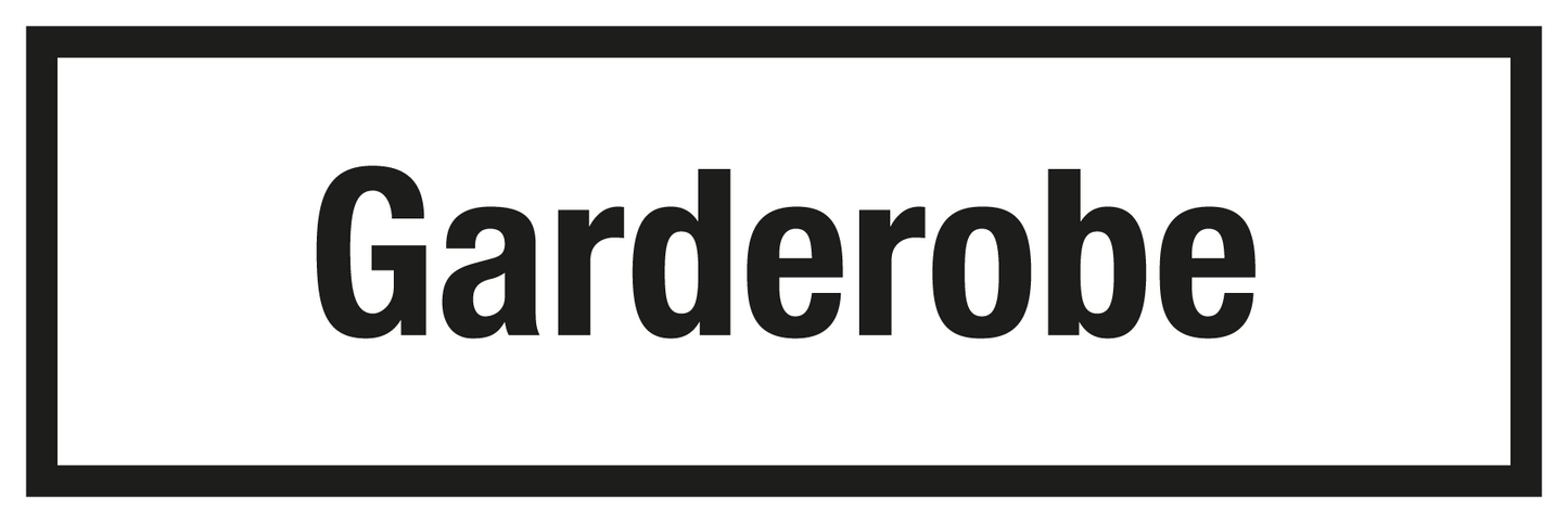 Gastronomie- und Gewerbeschild - Garderobe