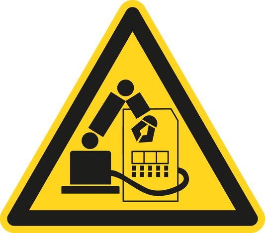 Warnschild - Warnung vor Gefahr durch Industrieroboter