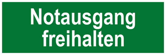 Rettungs- & Fluchtwegschild - Notausgang freihalten