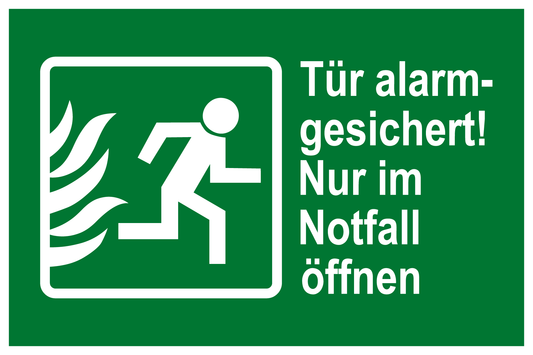 Rettungs- & Fluchtwegschild - Tür alarmgesichtert