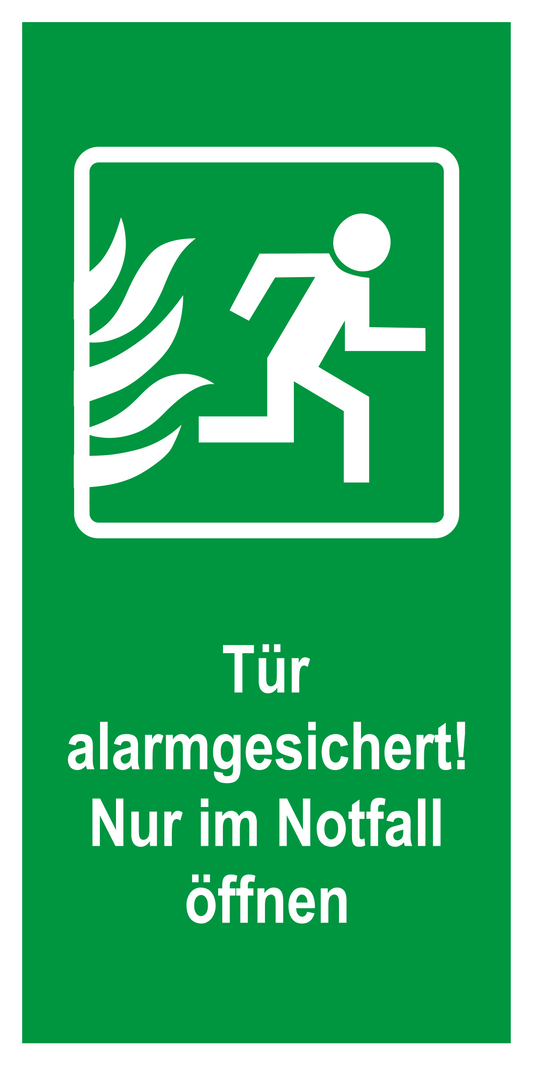 Rettungs- & Fluchtwegschild - Tür alarmgesichtert