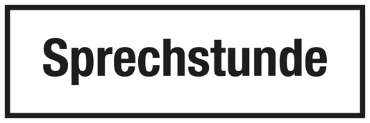 Krankenhaus- und Praxisschild - Sprechstunde