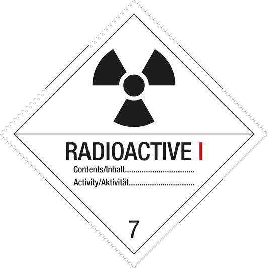 Gefahrgutschild - Radioaktive Stoffe I