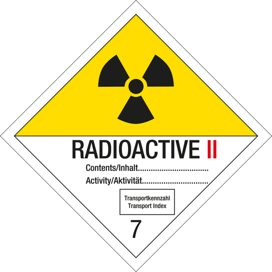 Gefahrgutschild - Radioaktive Stoffe II