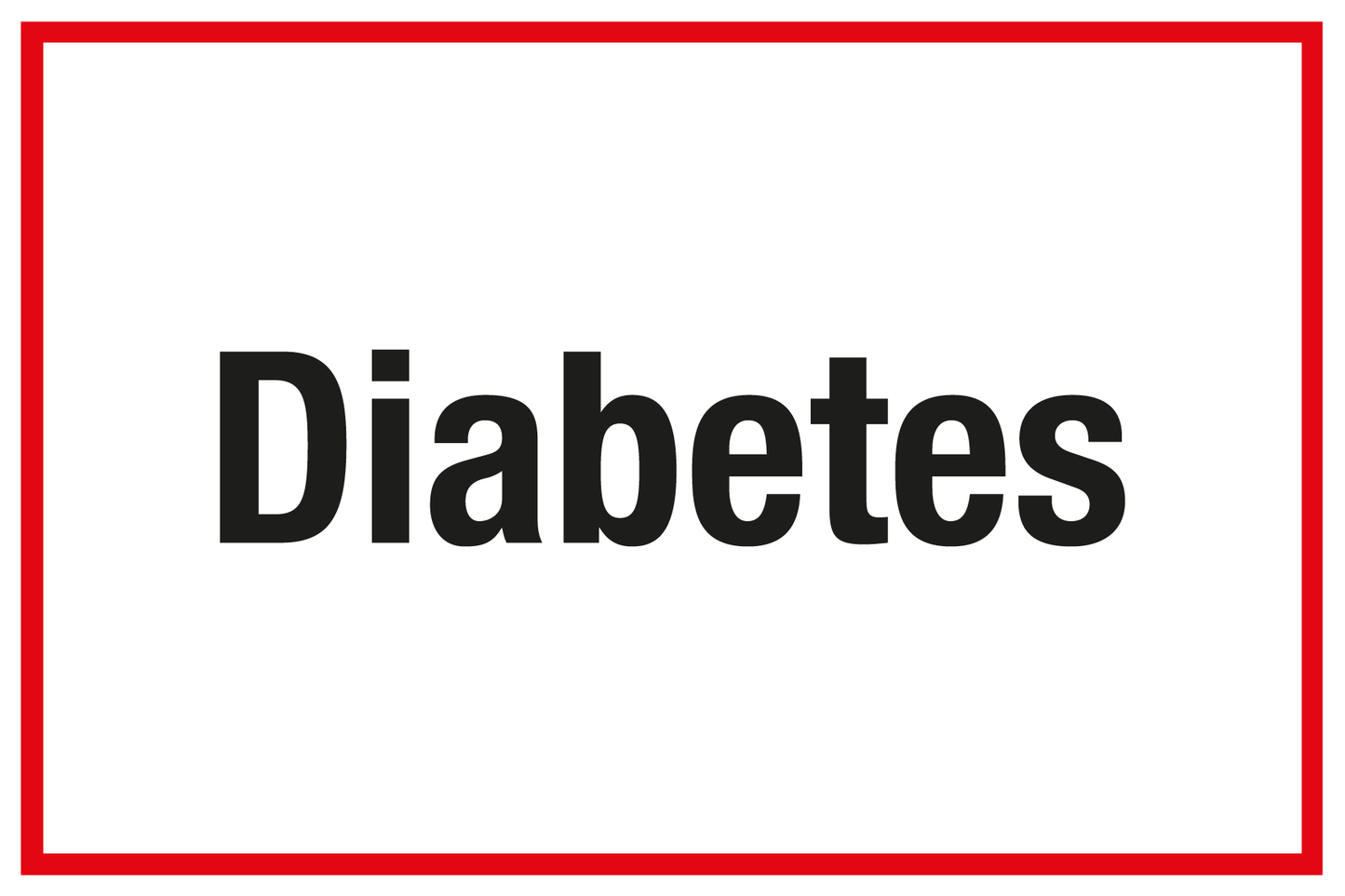 Krankenhaus- und Praxisschild - Diabetes