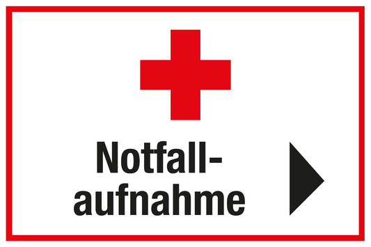 Krankenhaus- und Praxisschild - Notfallaufnahme