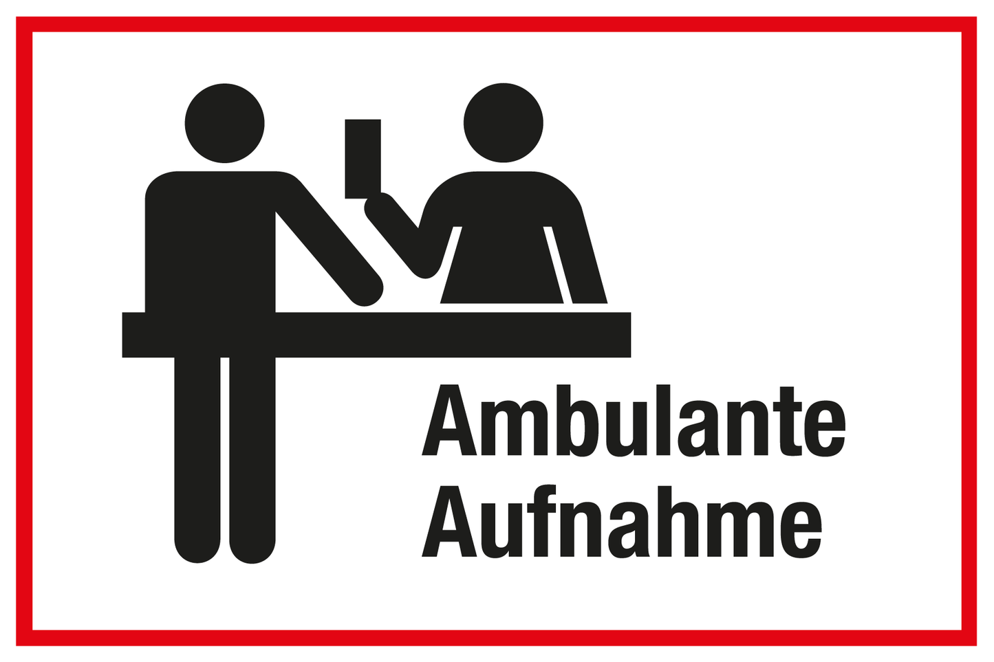 Krankenhaus- und Praxisschild - Ambulante Aufnahme