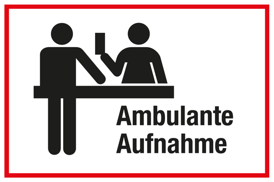 Krankenhaus- und Praxisschild - Ambulante Aufnahme