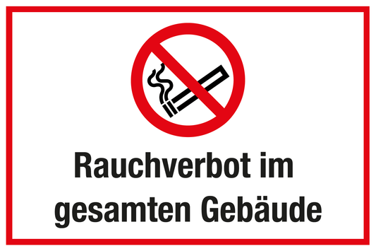 Krankenhaus- und Praxisschild - Rauchverbot im gesamten Gebäude
