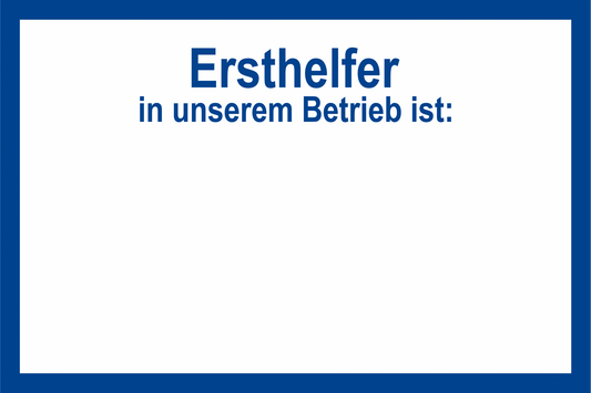 Aushang am Arbeitsplatz - Ersthelfer
