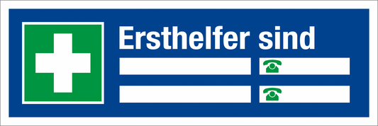 Aushang am Arbeitsplatz - Ersthelfer sind