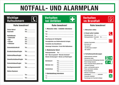 Aushang am Arbeitsplatz - Verhalten im Brandfall I