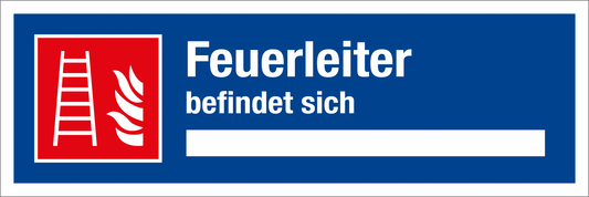 Aushang am Arbeitsplatz - Feuerleiter befindet sich