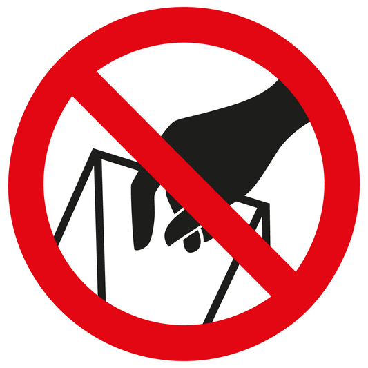 Verbotsschilder - In die Schüttung greifen verboten