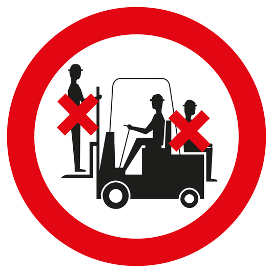 Verbotsschilder - Mitfahren auf dem Gabelstapler verboten