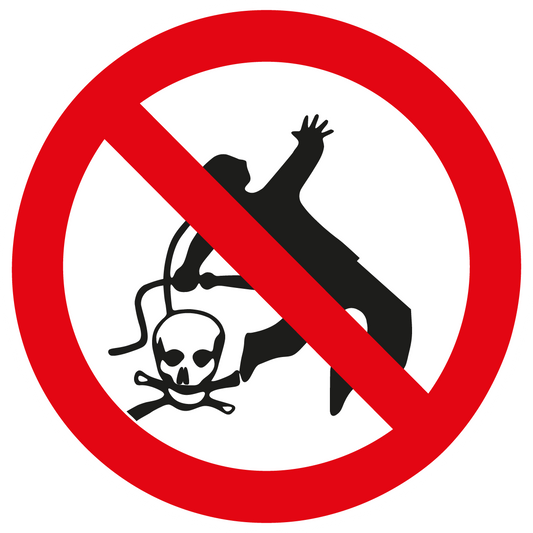 Verbotsschilder - Kleiderreinigung mit Druckluft verboten