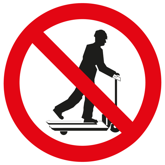 Verbotsschilder - Mit Hubwagen rollen verboten