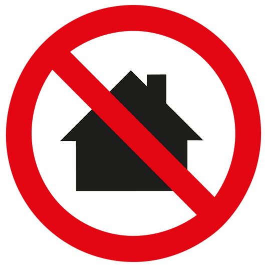 Verbotsschild - Nicht in Wohngebieten verwenden