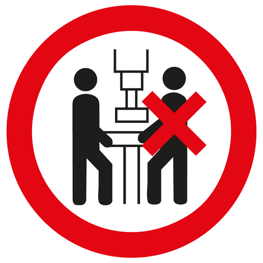 Verbotsschilder - Maschine darf nur von einer Person bedient werden