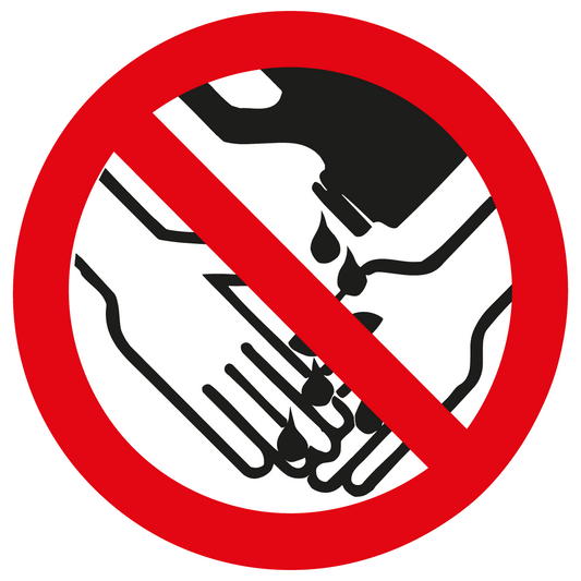 Verbotsschilder - Händewaschen mit Lösungsmitteln verboten