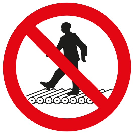 Verbotsschilder - Nicht auf Rollenbahn treten
