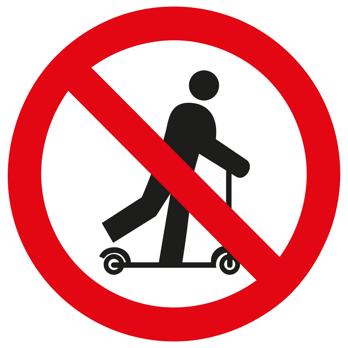 Verbotsschild - Rollerfahren verboten