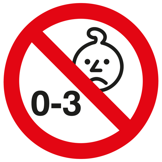 Verbotsschild - Nicht für Kinder unter drei Jahren geeignet