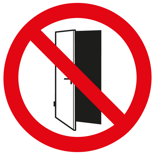 Verbotsschilder - Tür schließen, Tür nicht offen lassen