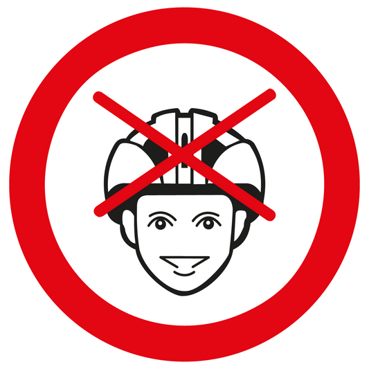 Verbotsschild - Helmverbot