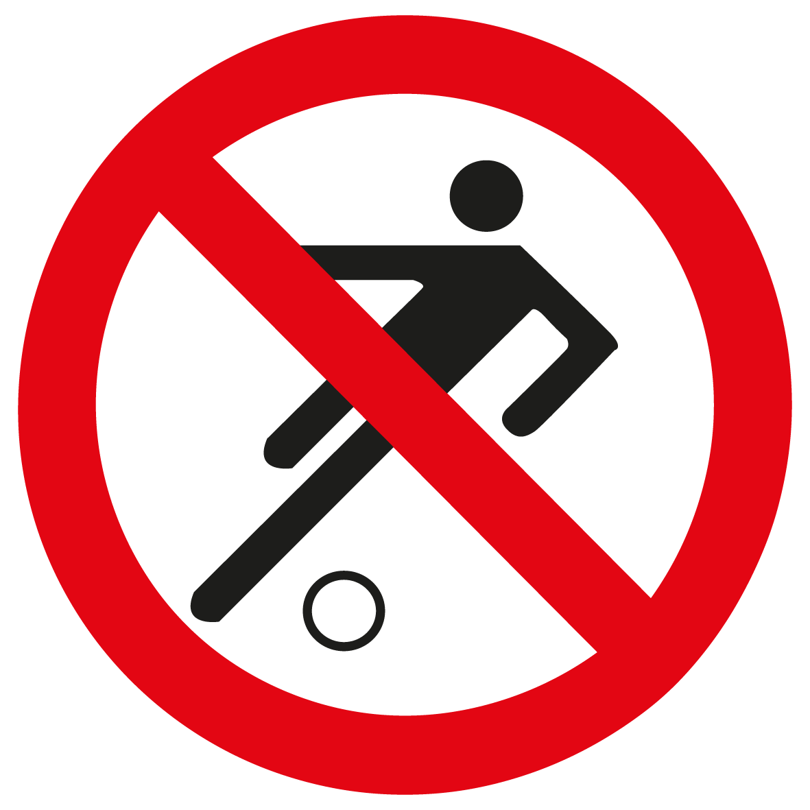 Verbotsschild - Fußball spielen verboten