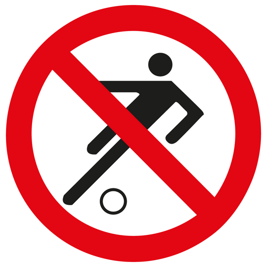 Verbotsschild - Fußball spielen verboten