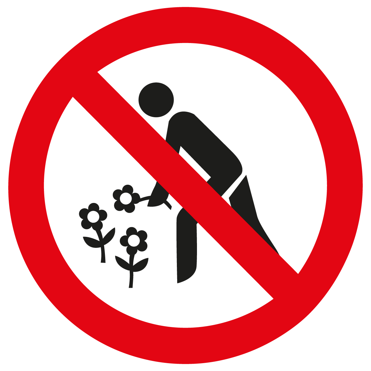 Verbotsschild - Blumen pflücken verboten