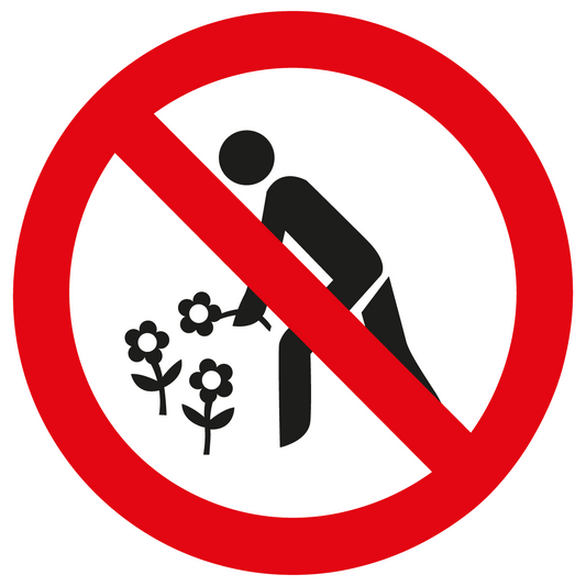 Verbotsschild - Blumen pflücken verboten