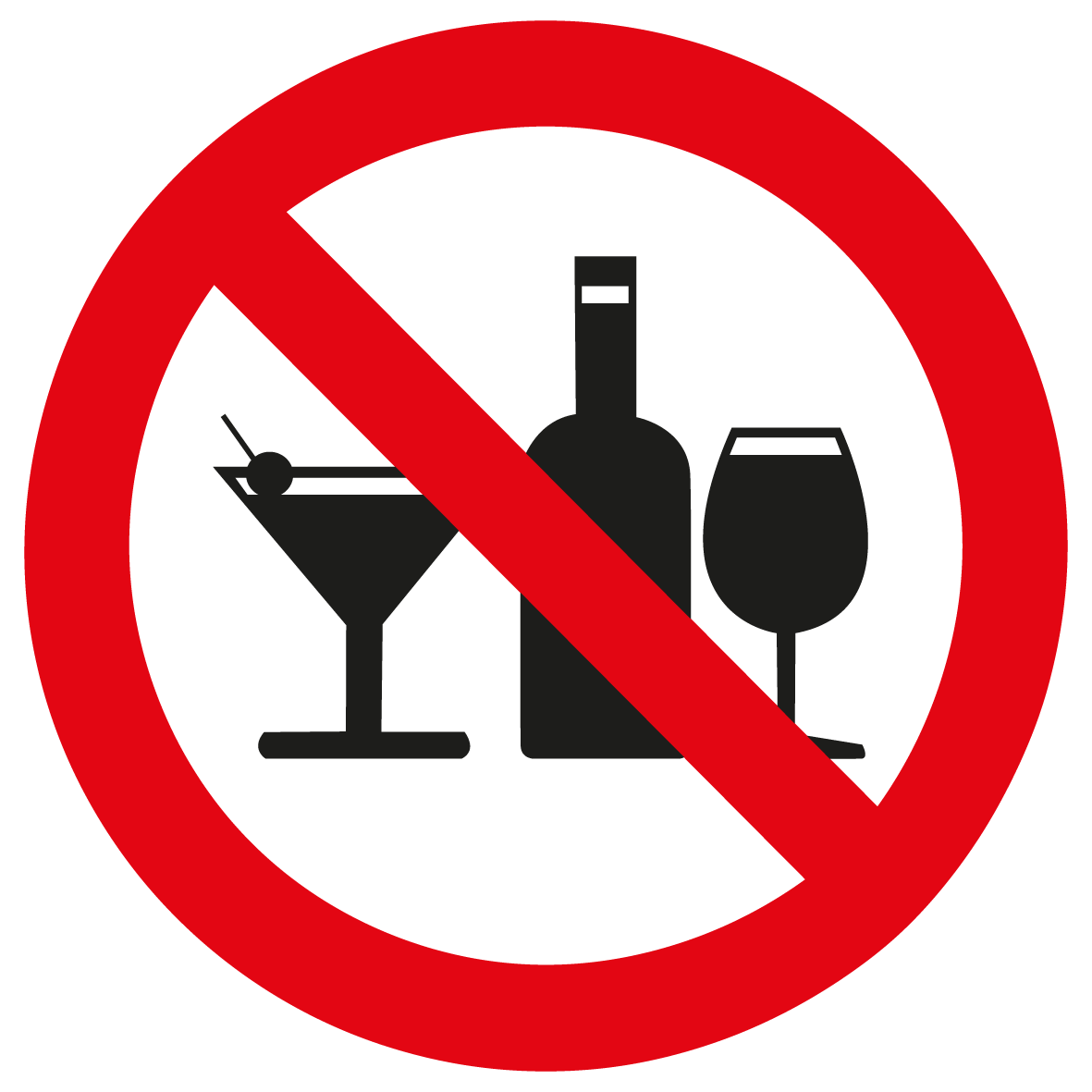 Verbotsschild - Alkoholische Getränke sind nicht gestattet