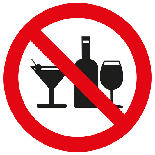 Verbotsschild - Alkoholische Getränke sind nicht gestattet