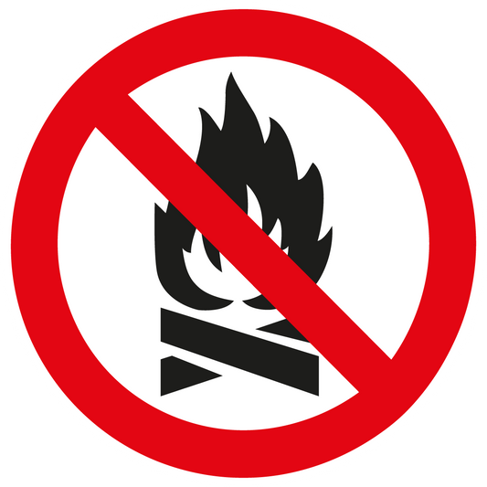 Verbotsschild - Entzünden von Feuern nicht gestattet