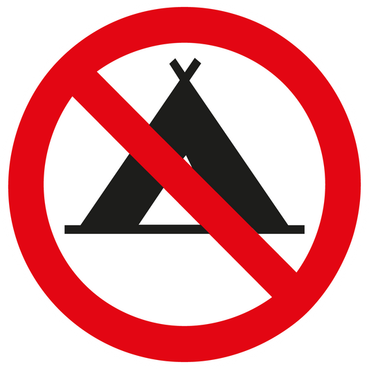 Verbotsschild - Zelten verboten