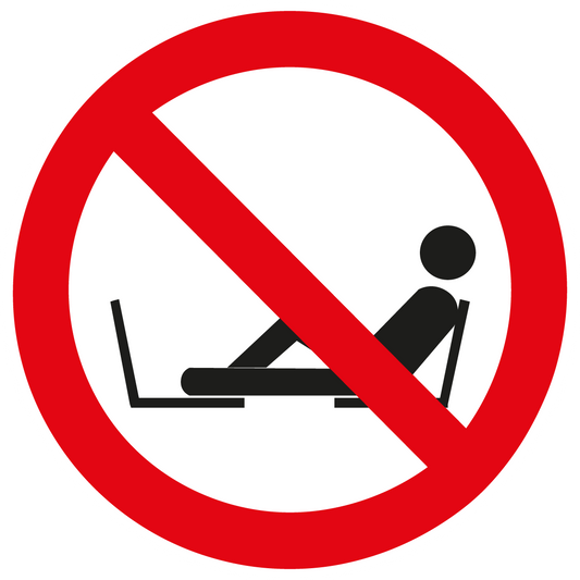 Verbotsschilder - Sitzen in einer solchen Position mit Schuhen ist verboten