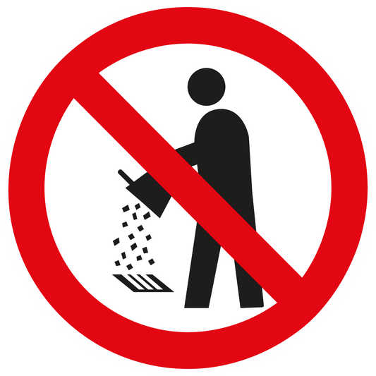 Verbotsschilder - Nicht in die Kanalisation gelangen lassen