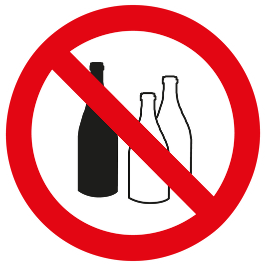 Verbotsschild - Abfüllen von Gefahrstoffen in Flaschen verboten