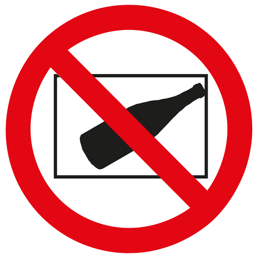 Verbotsschild - Hinauswerfen von Flaschen verboten