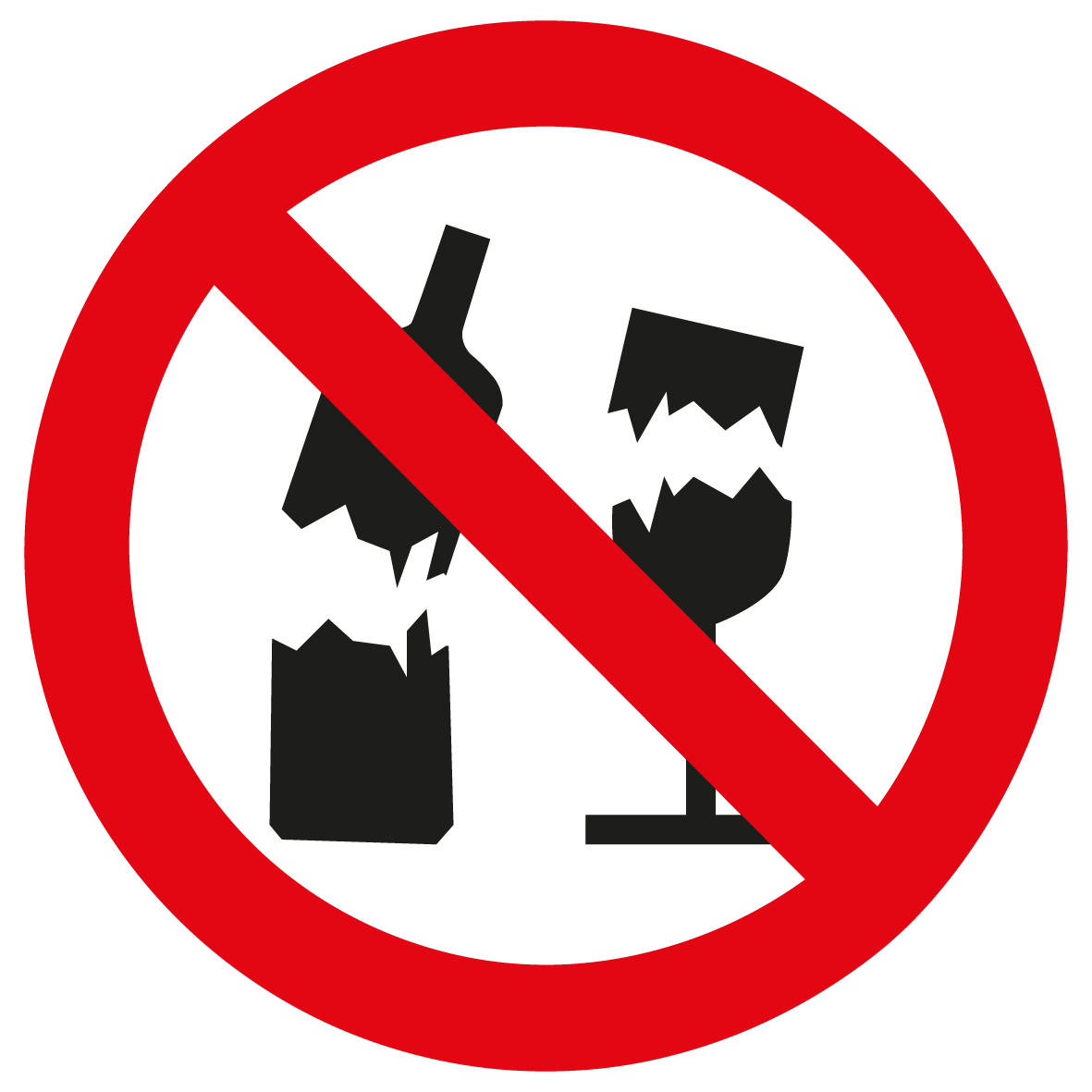 Verbotsschild - Glasflaschen verboten