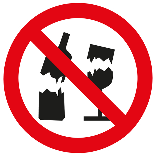 Verbotsschild - Glasflaschen verboten