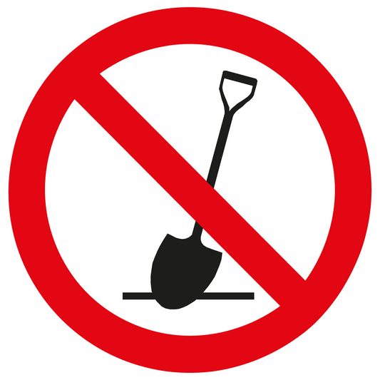 Verbotsschild - Graben verboten