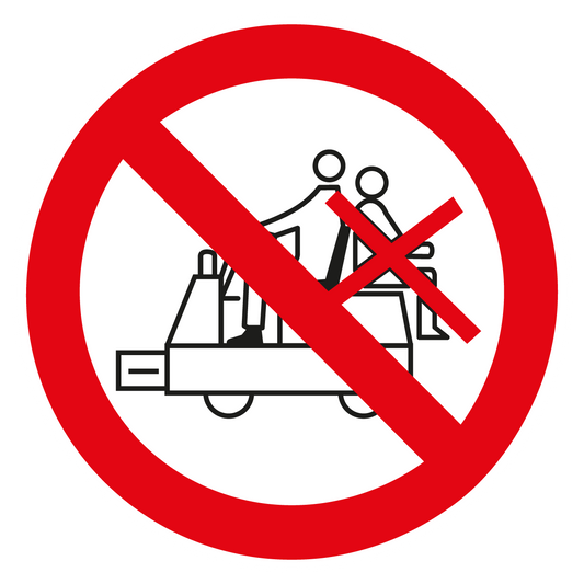 Verbotsschilder - Verbot des unbefugten Mitfahrens