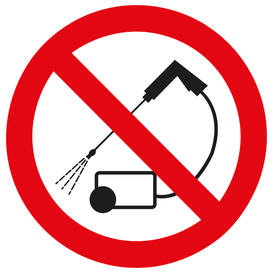 Verbotsschilder - Hochdruckreiniger verboten